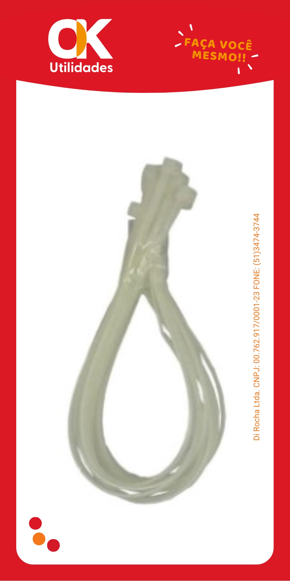 1770-Abraçadeira Nylon Cinta Branca 2,5x200mm com 6 Unidades