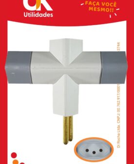 2427- Plugue T com 3 Saídas 2P+T -1 Unidade