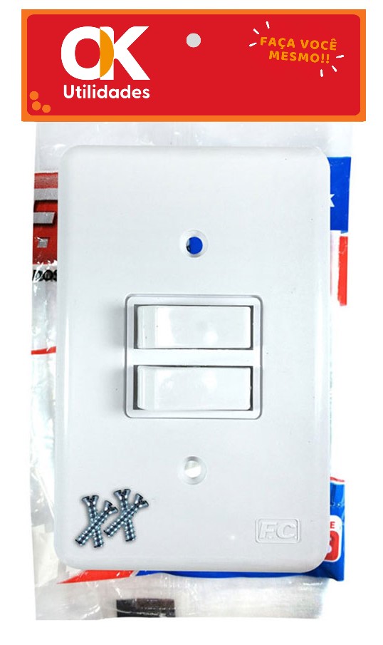 2453 - Interruptor e tomada com placa branca-01 unidade