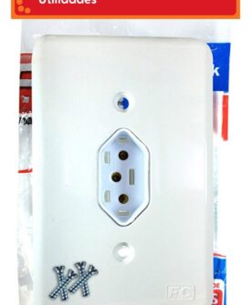2454- Tomada com placa branca- 01 Unidade