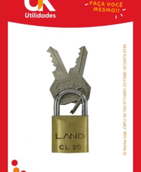 2517-Cadeado Maciço 20mm com 1 Unidade