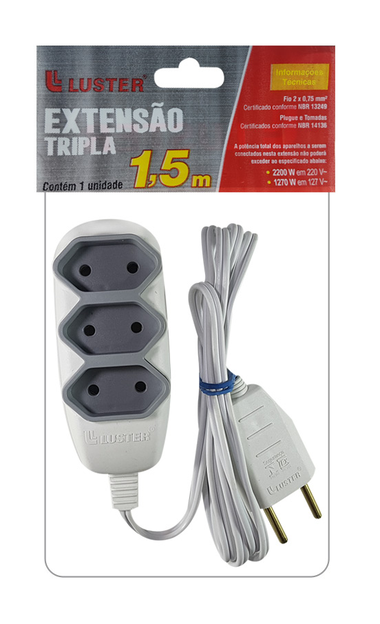 2592- Extensão Tripla 2P 1,5m