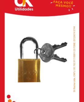 2684-Cadeado Maciço 25mm Gold 1 Unidade