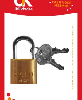 2685- Cadeado Maciço 30mm Gold