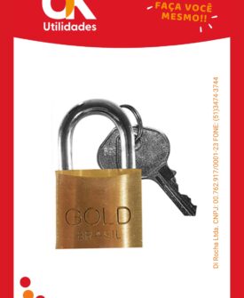 2686- Cadeado Maciço 35 mm Gold Brasil