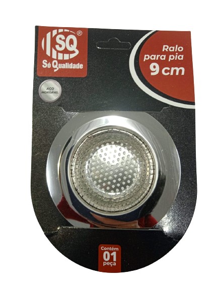 2736-Ralo para Pia 9cm em Aço Inoxidável 1 Unidade