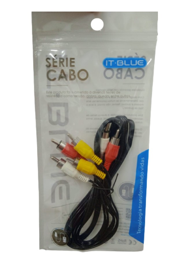 2742- Cabo 3 RCA + 3 RCA 1,5m - 1 Unidade