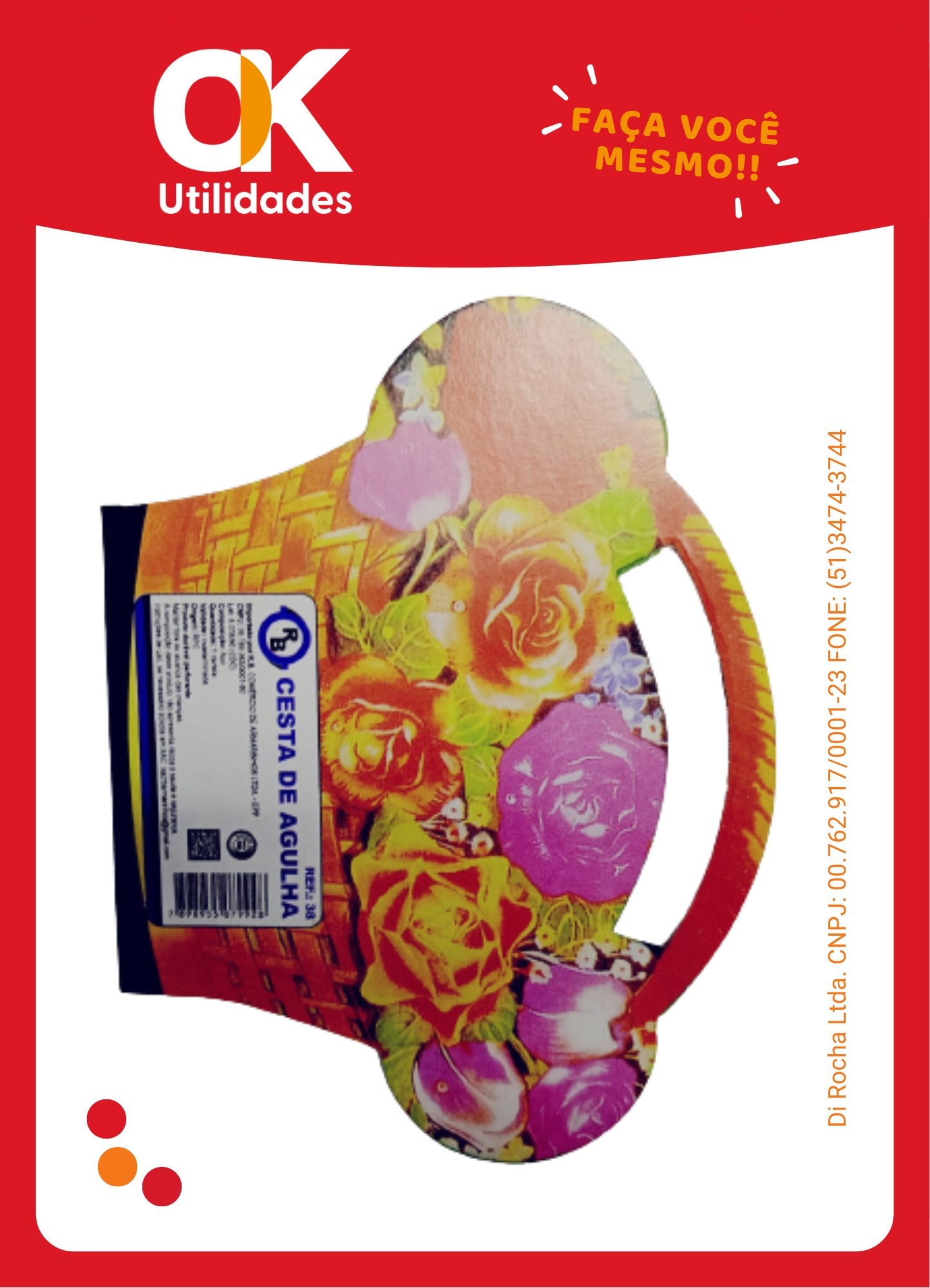 2762- Agulhas para Costura em Cesta com 20 Unidades