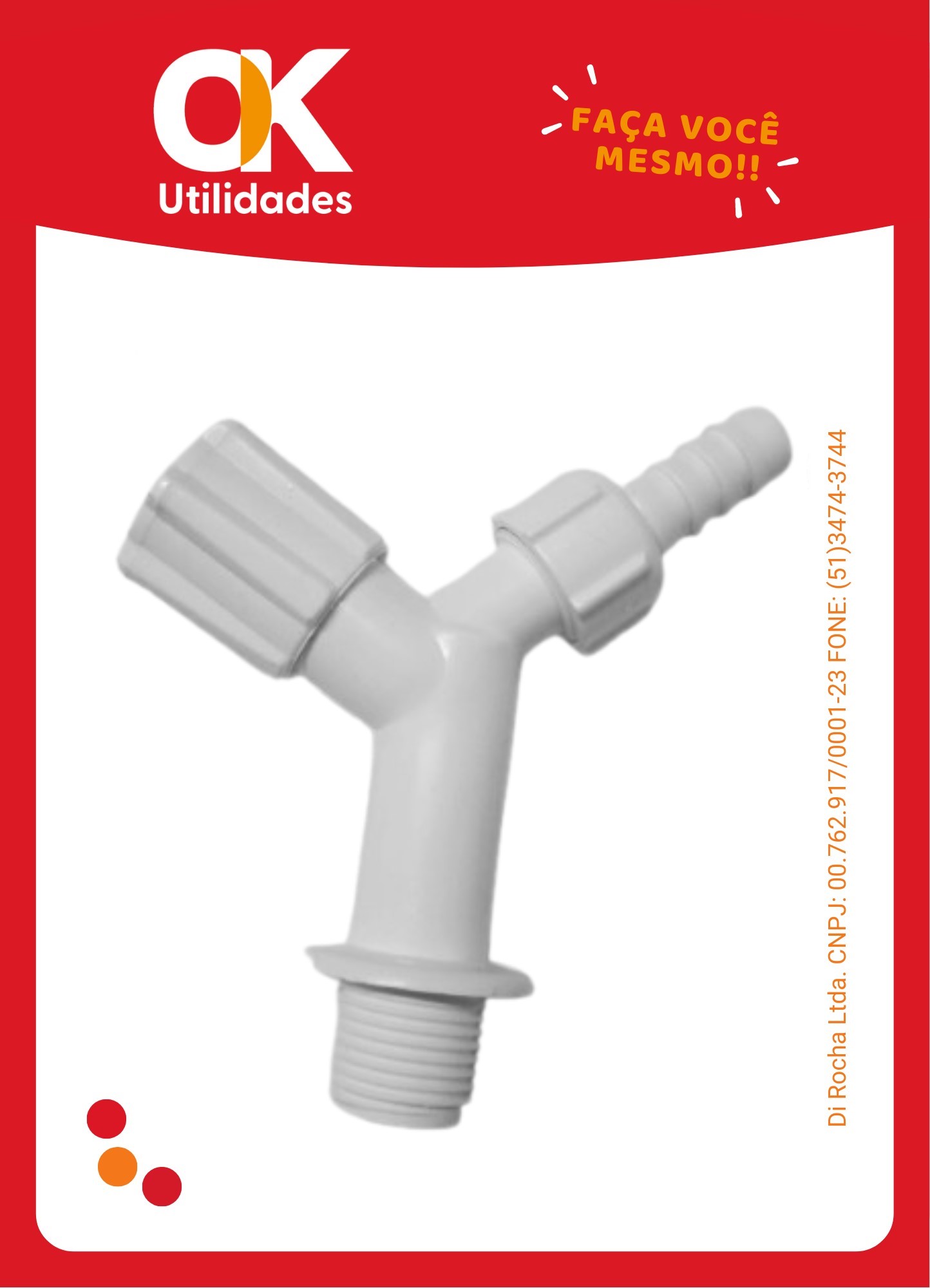 2795- Torneira Rebouças para Jardim 1/2 x 3/4 Branca
