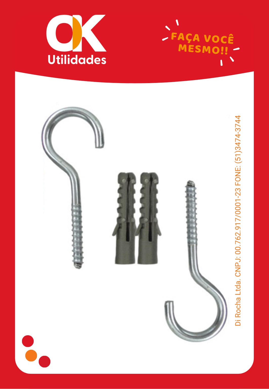 4554-Gancho G com Bucha 8mm com 2 Unidades
