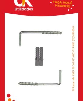 4636-Gancho L com Bucha 6mm 2 Unidades