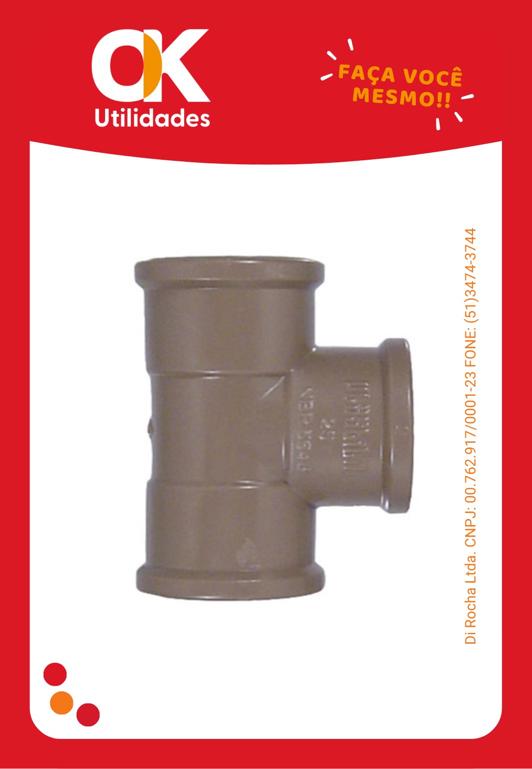 5013-Conexão TEE 25mm 1 Unidade
