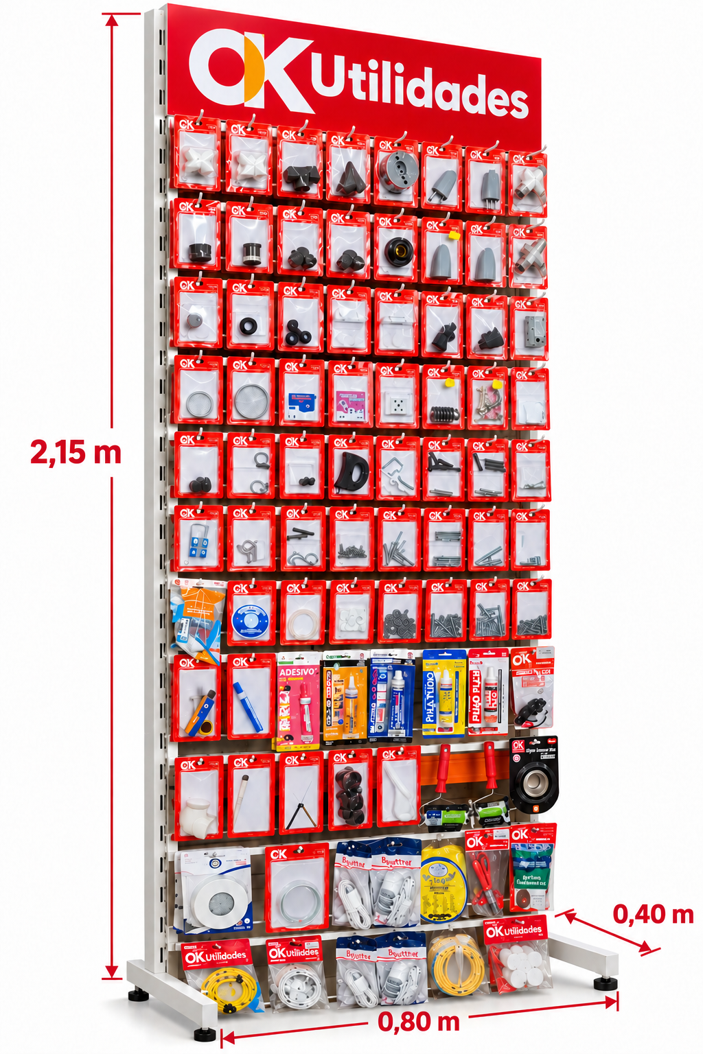 Combo 84 Itens com Expositor 0,80 x 2,15 m